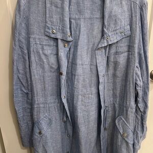 Chico's Linen Light Blue Jacket
